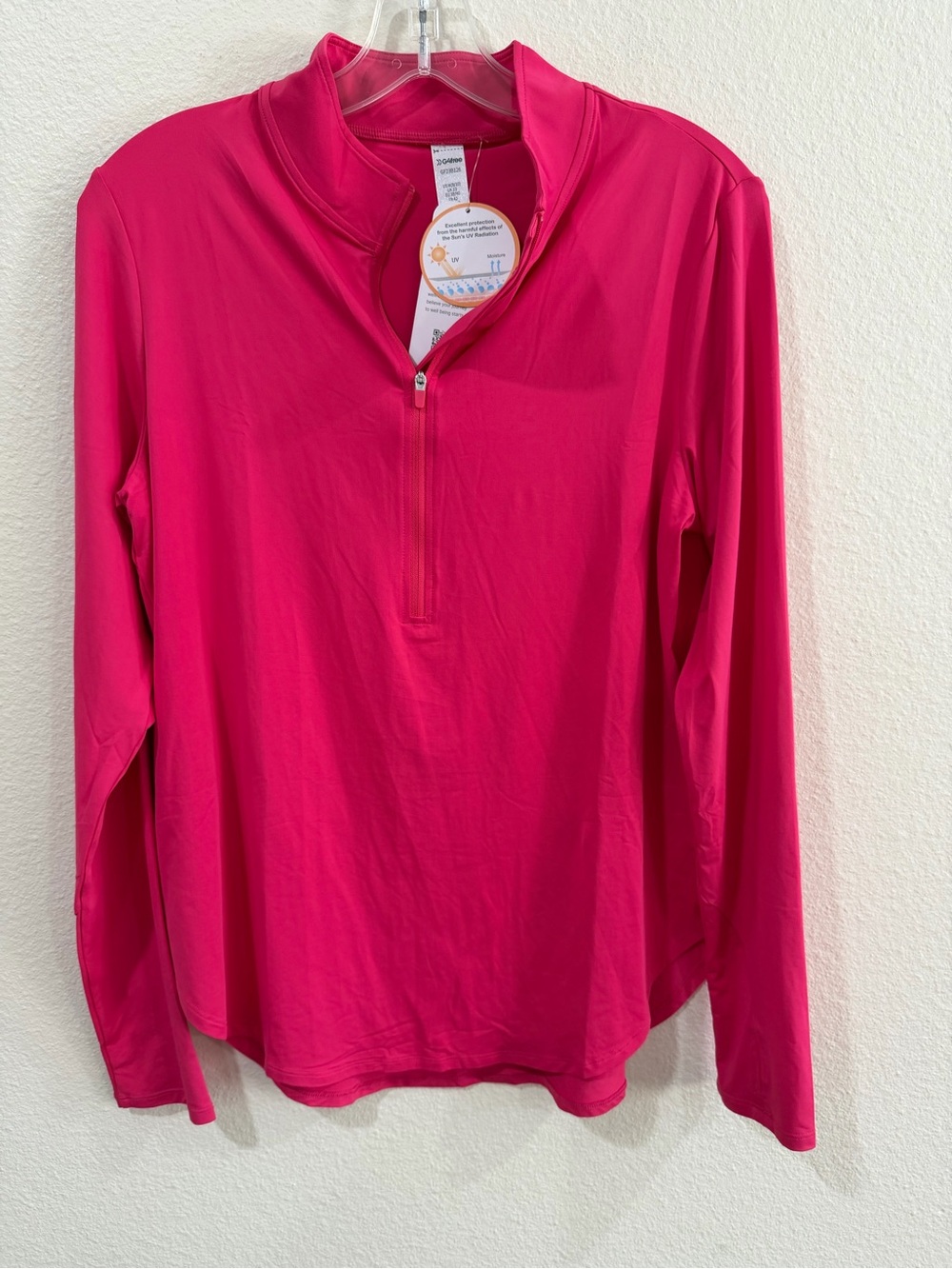 NWT G4Free‎ pink activewear 1/4 zip womens M